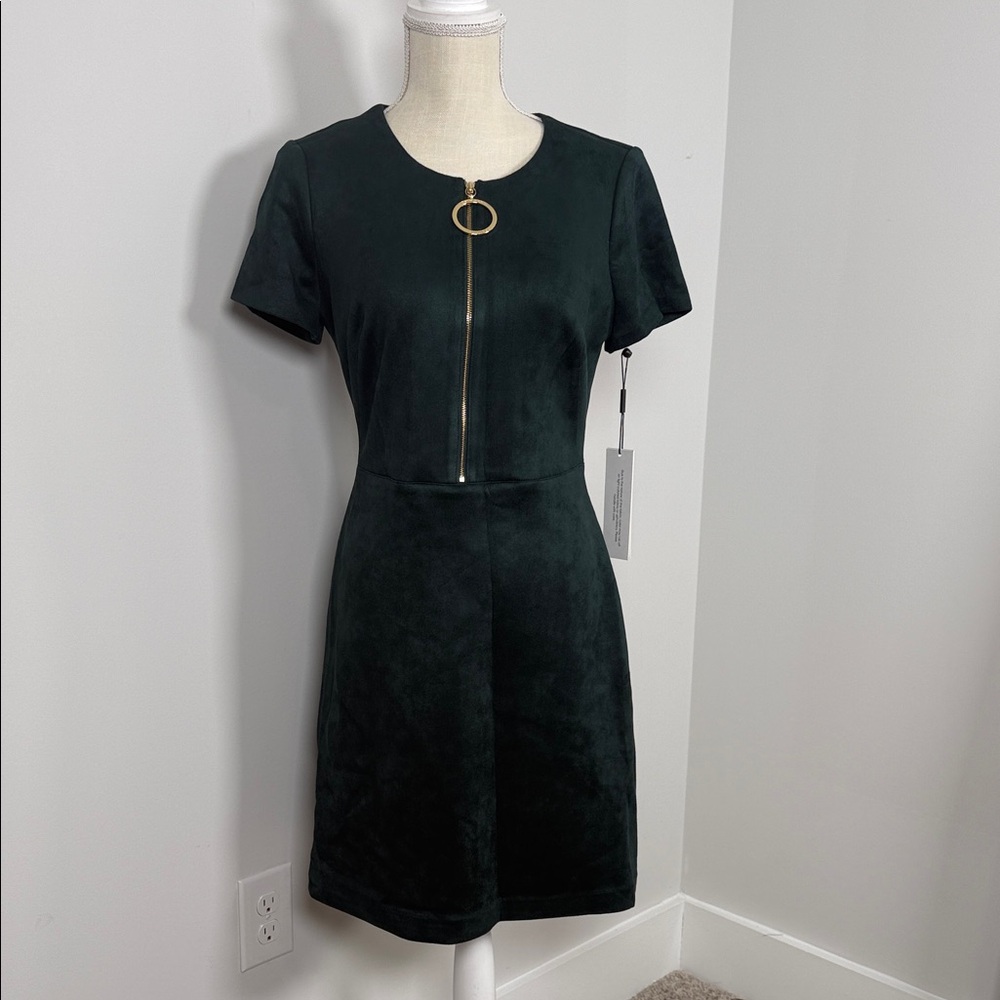 Calvin Klein Black Mini Dress with Gold Zipper